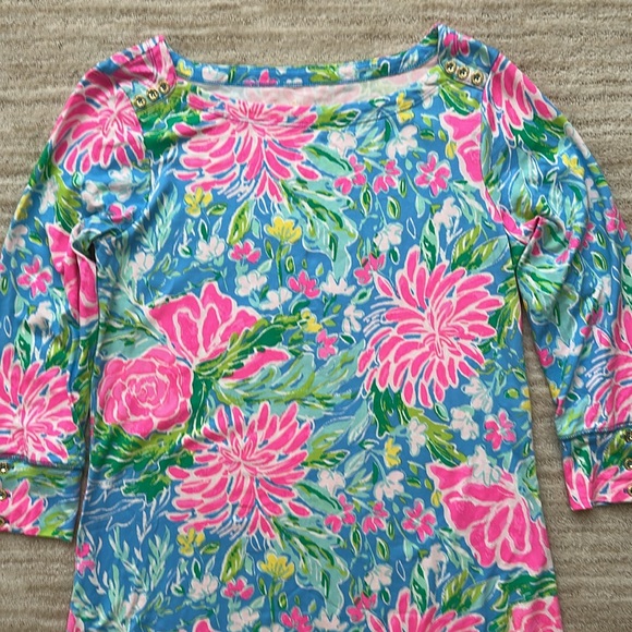 Lilly Pulitzer UPF 50+ Sophie Dress Zanizbar Blue Bunny Business Size Medium - Picture 6 of 16